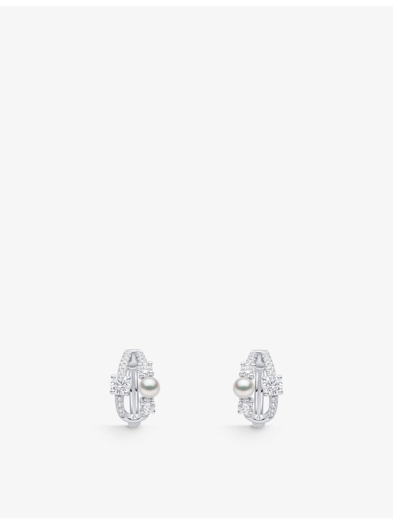 Yoko London Akoya pearl diamond earrings 18ct white gold (British brand)