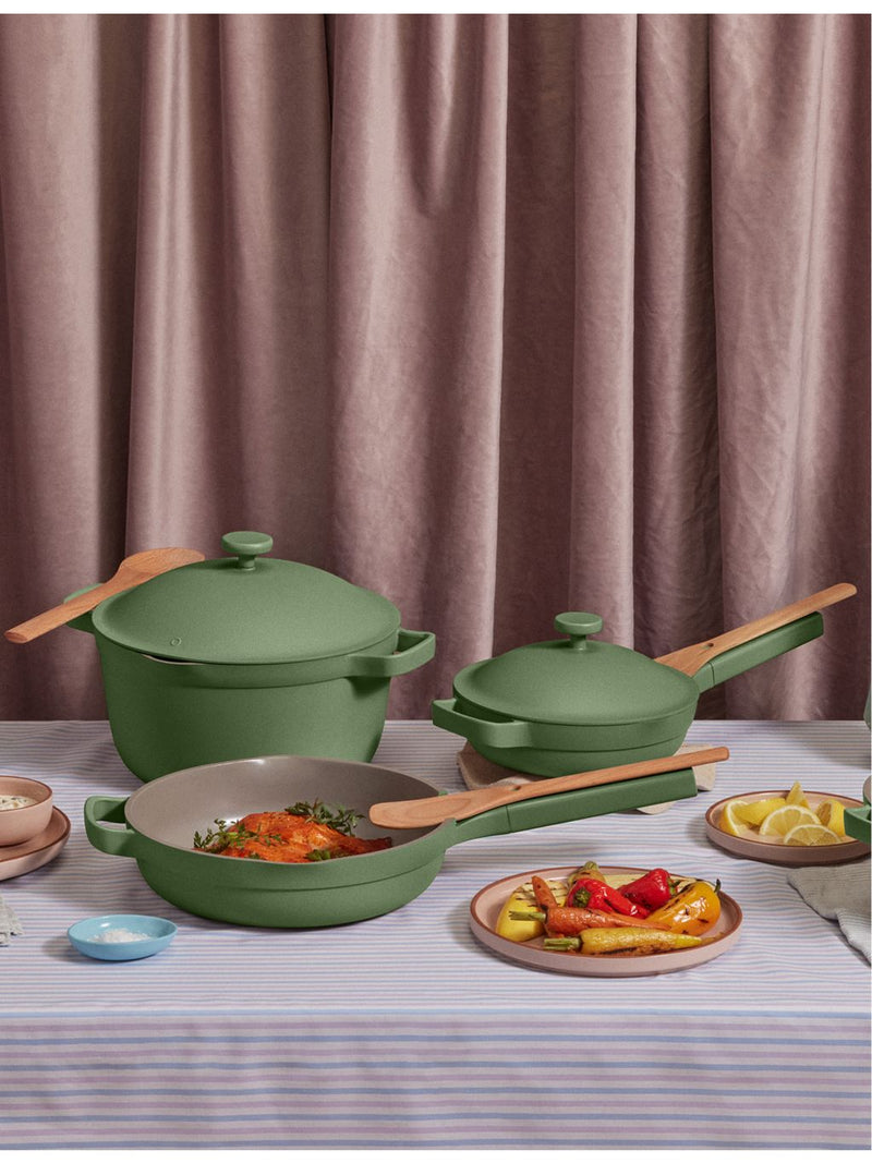 Our Place four-piece aluminium cookware set with ceramic coating (British brand)