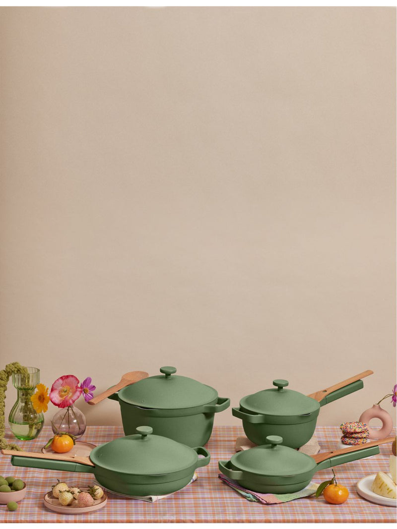 Our Place four-piece aluminium cookware set with ceramic coating (British brand)