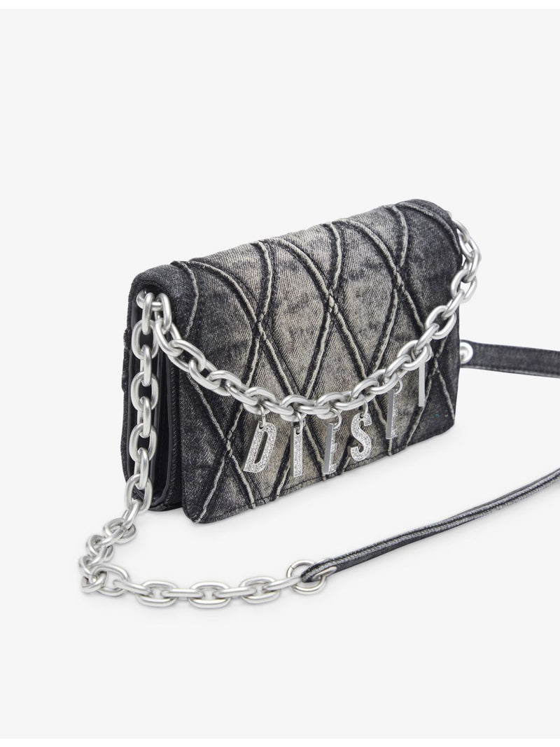 Diesel Charm D quilted denim strap wallet (British brand)