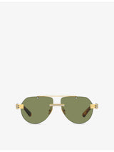 selfridges Bottega Veneta Pilot-Frame Metal Sunglasses- Buy online at McGrocer