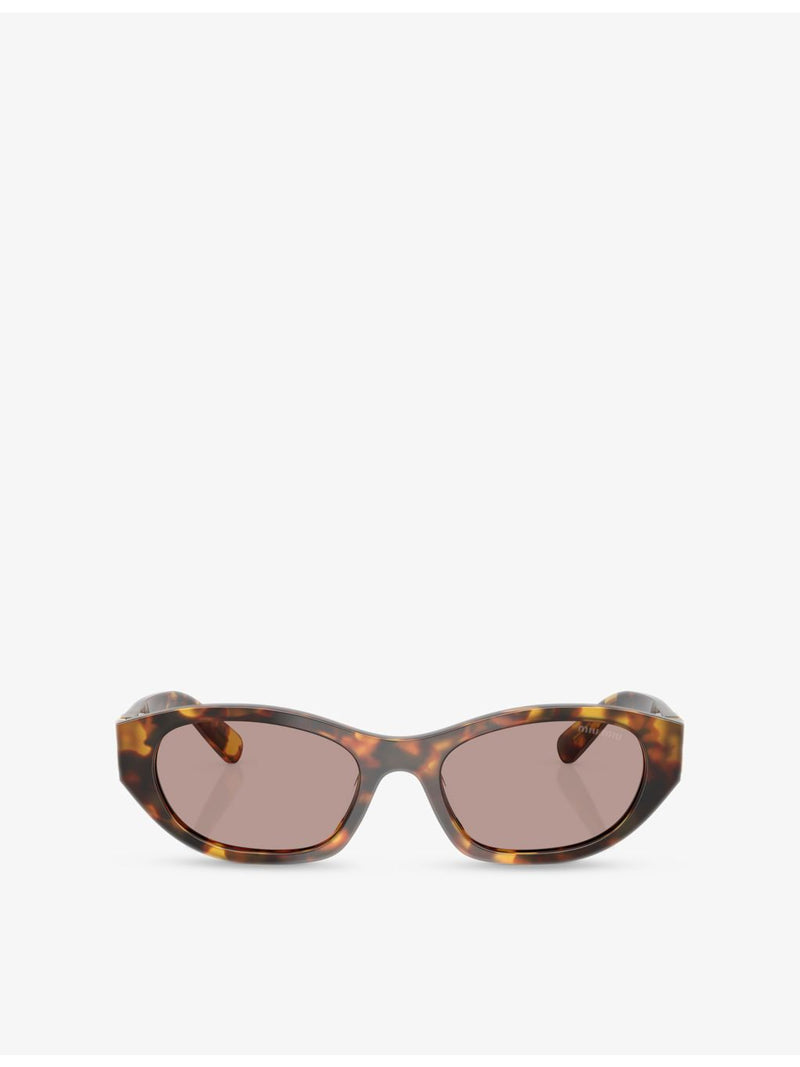 Miu Miu tortoise acetate sunglasses with irregular frame (British brand)