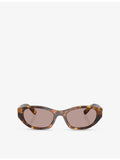 Miu Miu tortoise acetate sunglasses with irregular frame (British brand)