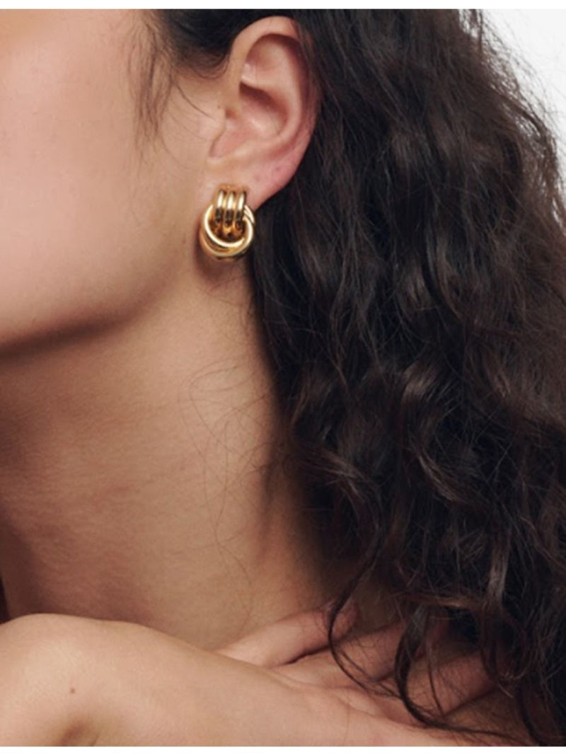 Heaven Mayhem Baby Knot gold-plated earrings - British product
