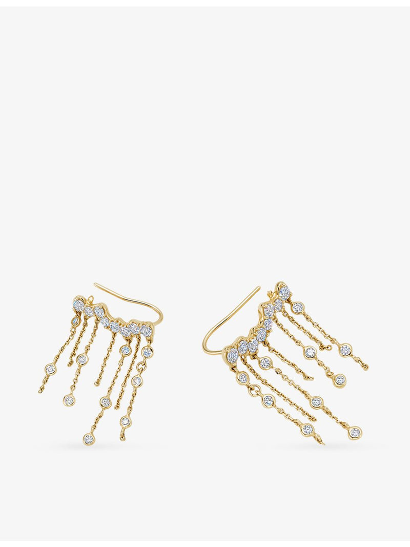 Astley Clarke Asteri chain crawler earrings 14ct gold 0.84ct diamond (British brand)