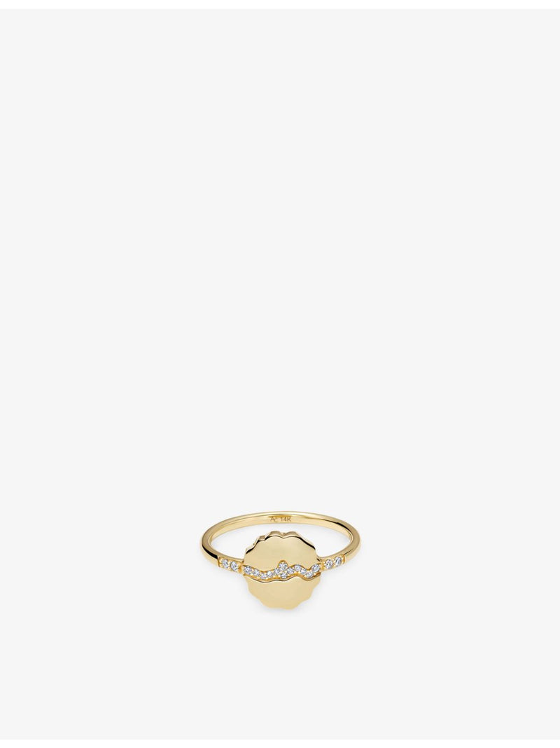 Astley Clarke yellow gold ring with lab-grown diamond, imported from the UK