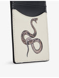 Duke + Dexter snake print leather card holder - British product