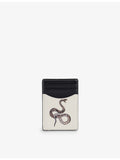 Duke + Dexter snake print leather card holder - British product