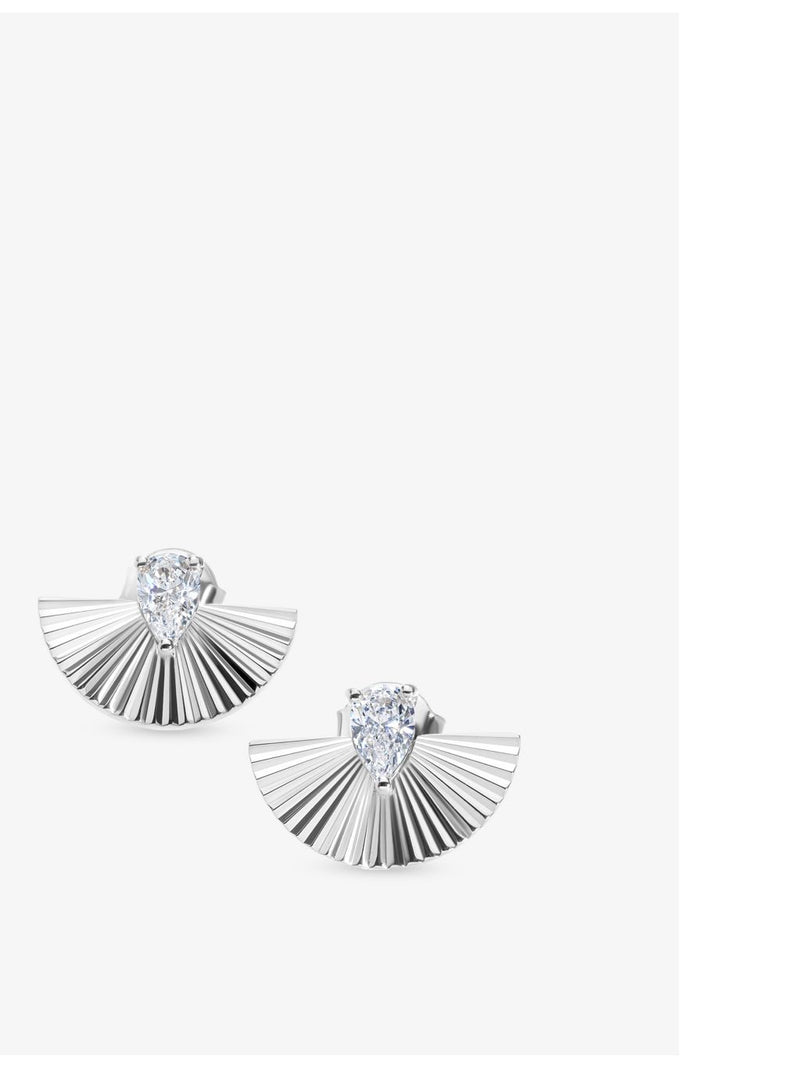 CARAT London Celene Fan sterling silver cubic zirconia earrings, UK version