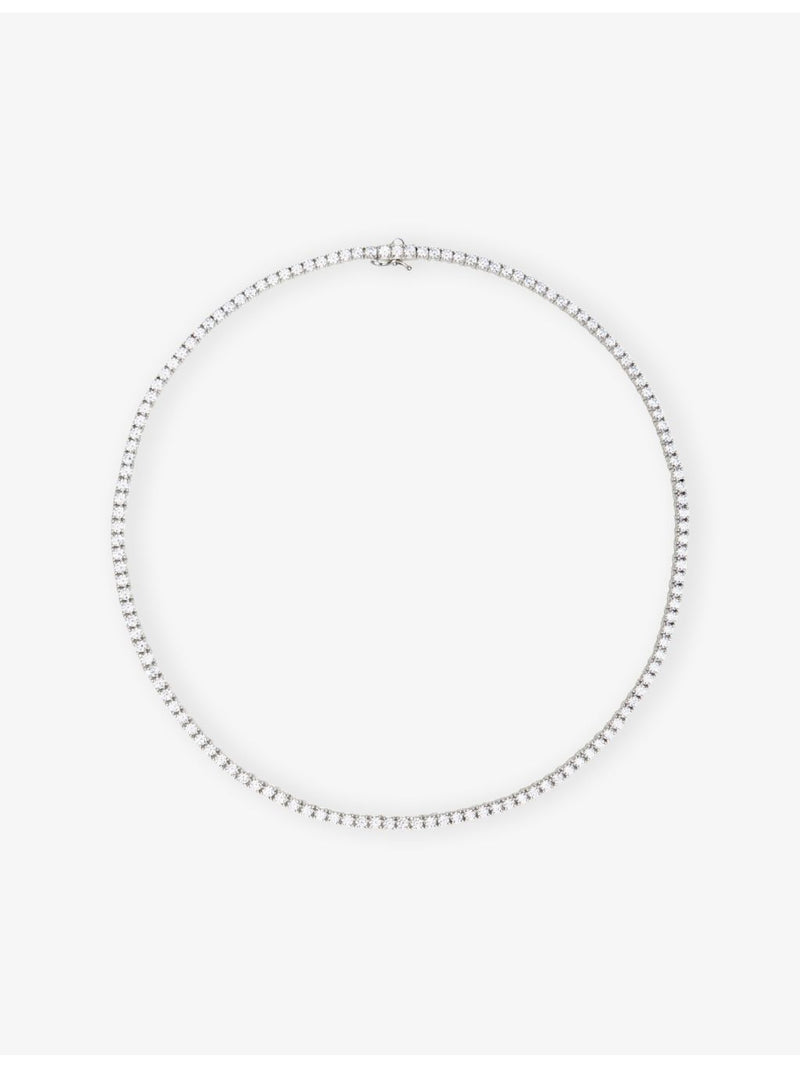 CARAT London white-gold plated sterling-silver cubic zirconia necklace 42cm (British brand)