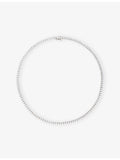 CARAT London white-gold plated sterling-silver cubic zirconia necklace 42cm (British brand)