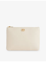 selfridges Valentino Garavani VLogo Signature Leather Pouch- Buy online at McGrocer