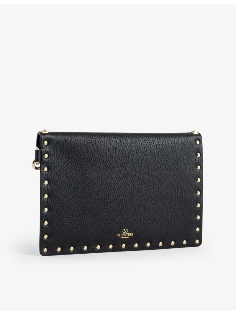 Valentino Garavani Rockstud grained-leather pouch, UK version