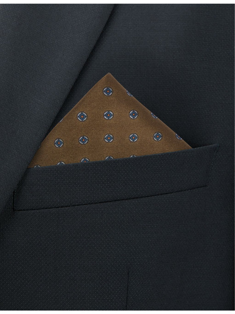 Dunhill printed silk pocket square 30cm, UK version