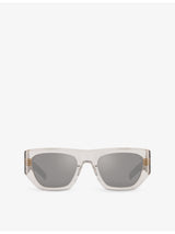 selfridges Saint Laurent Rectangle-Frame Acetate Tortoiseshell Sunglasses- Buy online at McGrocer