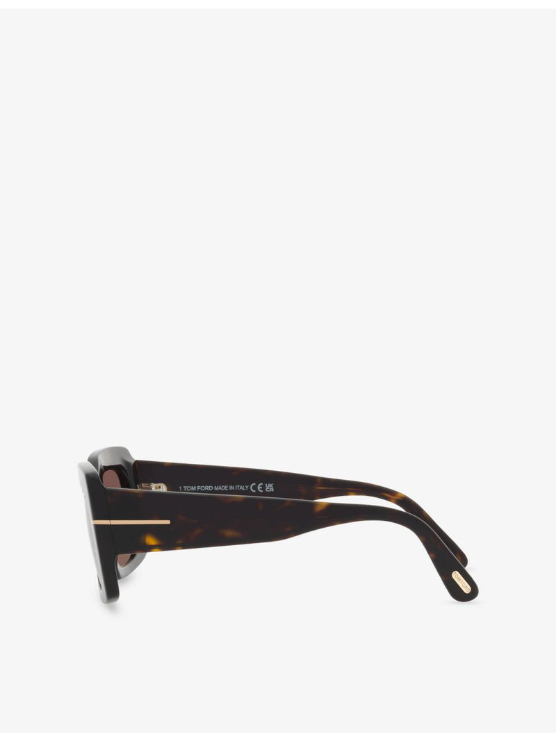 Tom Ford Brigitta rectangle-frame acetate sunglasses, imported from the UK