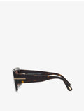 Tom Ford Brigitta rectangle-frame acetate sunglasses, imported from the UK