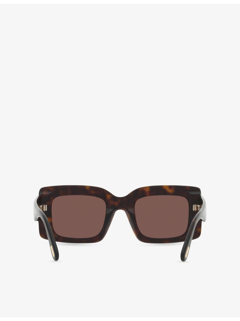 Tom Ford Brigitta rectangle-frame acetate sunglasses, imported from the UK