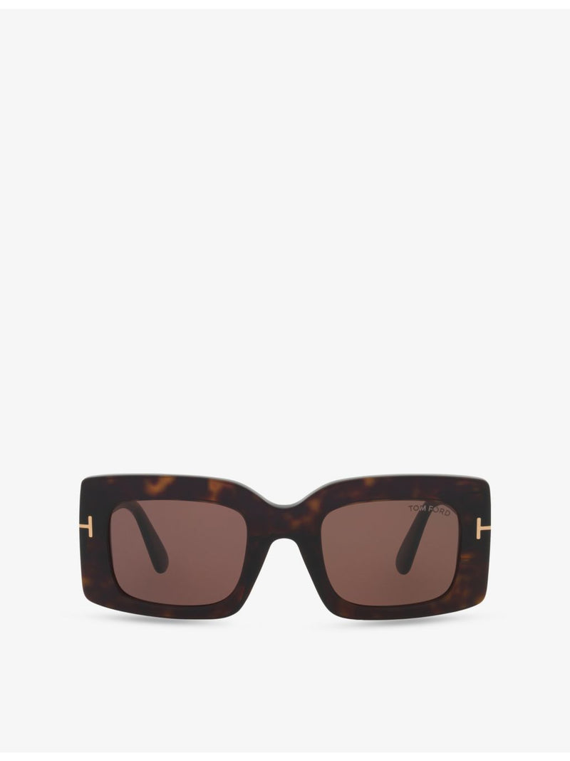 Tom Ford Brigitta rectangle-frame acetate sunglasses, imported from the UK