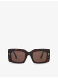 Tom Ford Brigitta rectangle-frame acetate sunglasses, imported from the UK