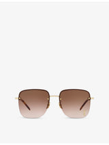 selfridges Saint Laurent SL312 M Square-Frame Metal Sunglasses- Buy online at McGrocer