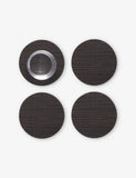 Basketweave Mist woven coasters set of four - ESPRESSO