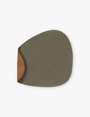 LIND DNA curve reversible leather table mat 35cm x 45cm - British product