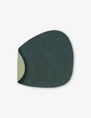 LIND DNA curve reversible leather table mat 35cm x 45cm - British product