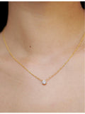 Monica Vinader 18ct gold vermeil necklace with lab-grown diamond (British brand)