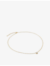 selfridges Monica Vinader Essentials Large 18ct Yellow Gold-Plated Vermeil Sterling Silver 0.073ct Lab-Grown Diamond Necklace- Buy online at McGrocer