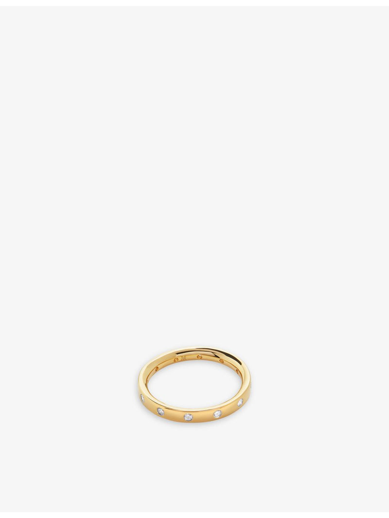 Monica Vinader ring 18ct yellow gold vermeil lab-grown diamond (British brand)