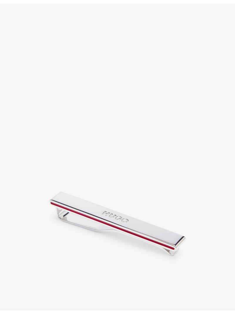 HUGO brass tie clip with debossed branding - British product