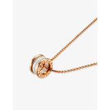 Bulgari B.zero1 rose-gold white-ceramic pendant necklace (British brand)