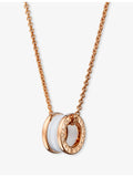 Bulgari B.zero1 rose-gold white-ceramic pendant necklace (British brand)