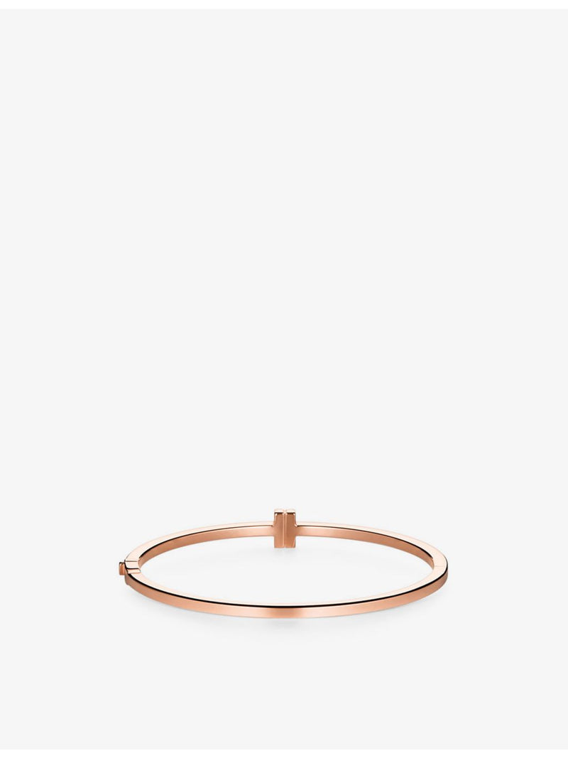 Tiffany T 18ct rose gold diamond bangle 0.31ct (British brand)