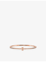 selfridges Tiffany & Co. Tiffany T 18ct Rose-Gold 0.31ct Brilliant-Cut Diamond Bangle- Buy online at McGrocer