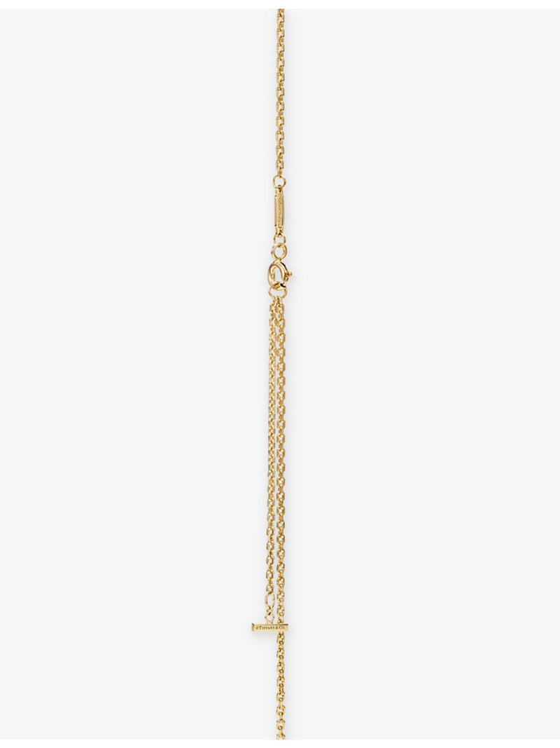 Tiffany T Medium Smile pendant necklace 18ct yellow gold diamond, UK version