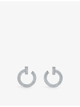 selfridges Tiffany & Co. T T1 18ct White Gold 0.48ct Brilliant Cut Diamond Earrings- Buy online at McGrocer