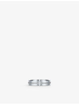 selfridges Tiffany & Co. Tiffany T Narrow 18ct White-Gold and 0.13ct Brilliant-Cut Diamond Ring- Buy online at McGrocer