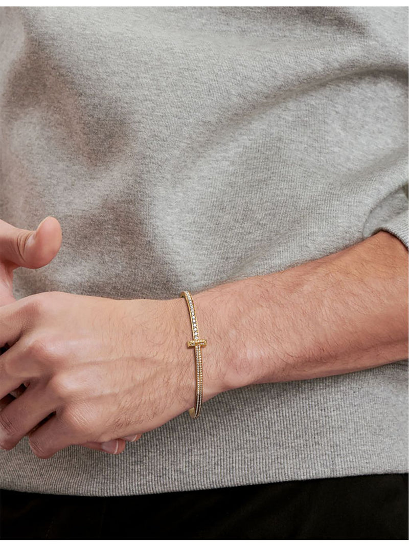 Tiffany T yellow gold diamond bracelet 2.22ct, UK version