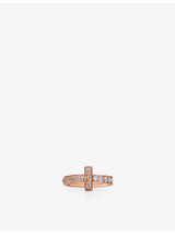 selfridges Tiffany & Co. Tiffany T T1 Narrow Ring, 18ct Rose Gold, 0.45ct Brilliant-Cut Diamond- Buy online at McGrocer