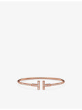 Tiffany T pavé diamond bracelet 18ct rose gold 0.48ct - British product