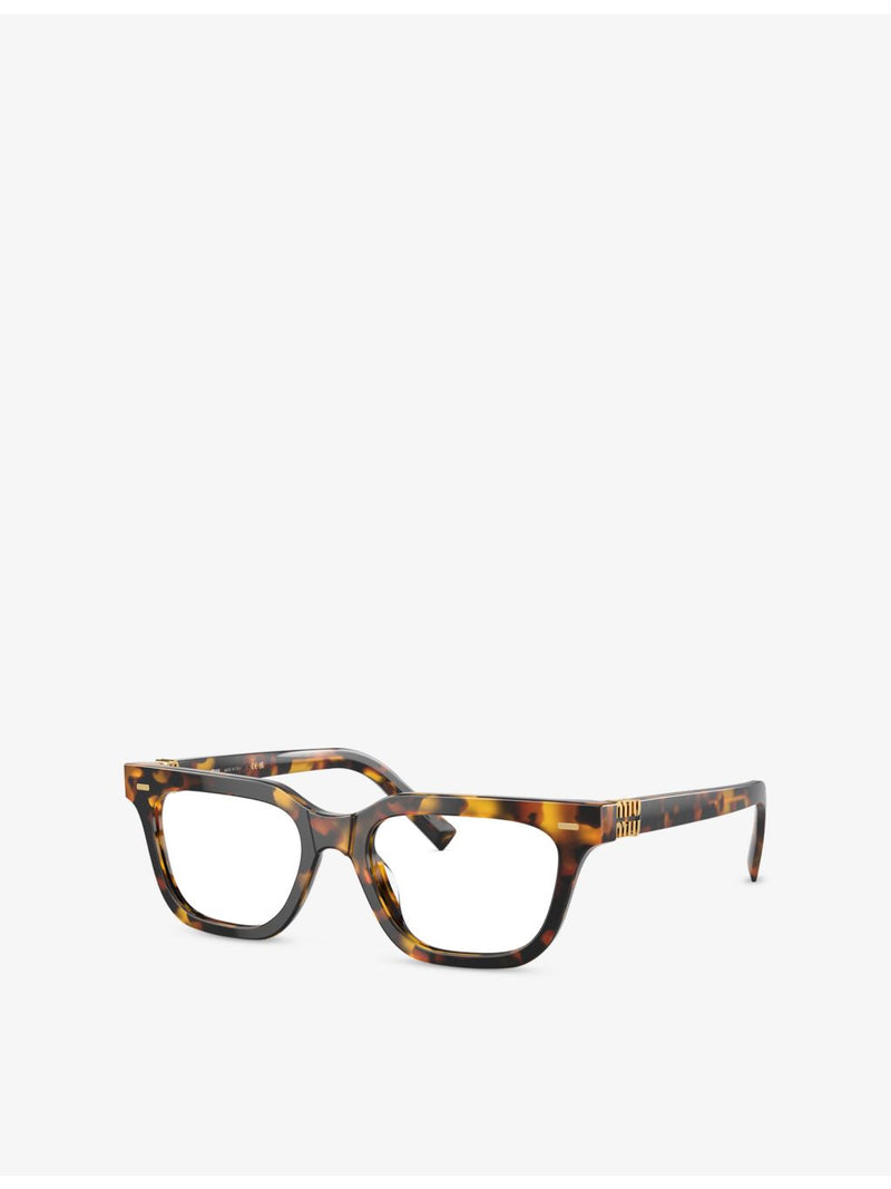 Miu Miu MU 07XV tortoise acetate rectangle glasses - British product