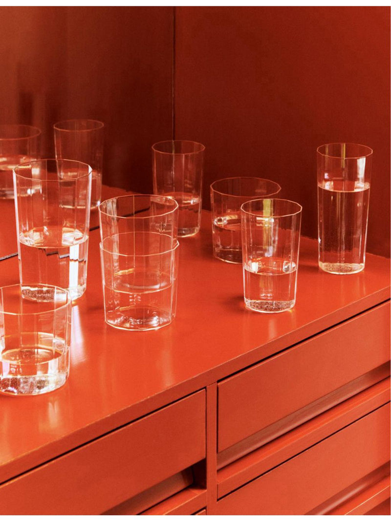 HAY Angle wide faceted drinking glass 7.5cm, imported from the UK