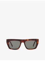 selfridges Saint Laurent SL M131 Rectangle-Frame Acetate Sunglasses Tortoiseshell- Buy online at McGrocer