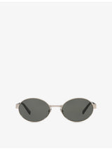 selfridges Saint Laurent SL692 Oval-Frame Metal Sunglasses- Buy online at McGrocer