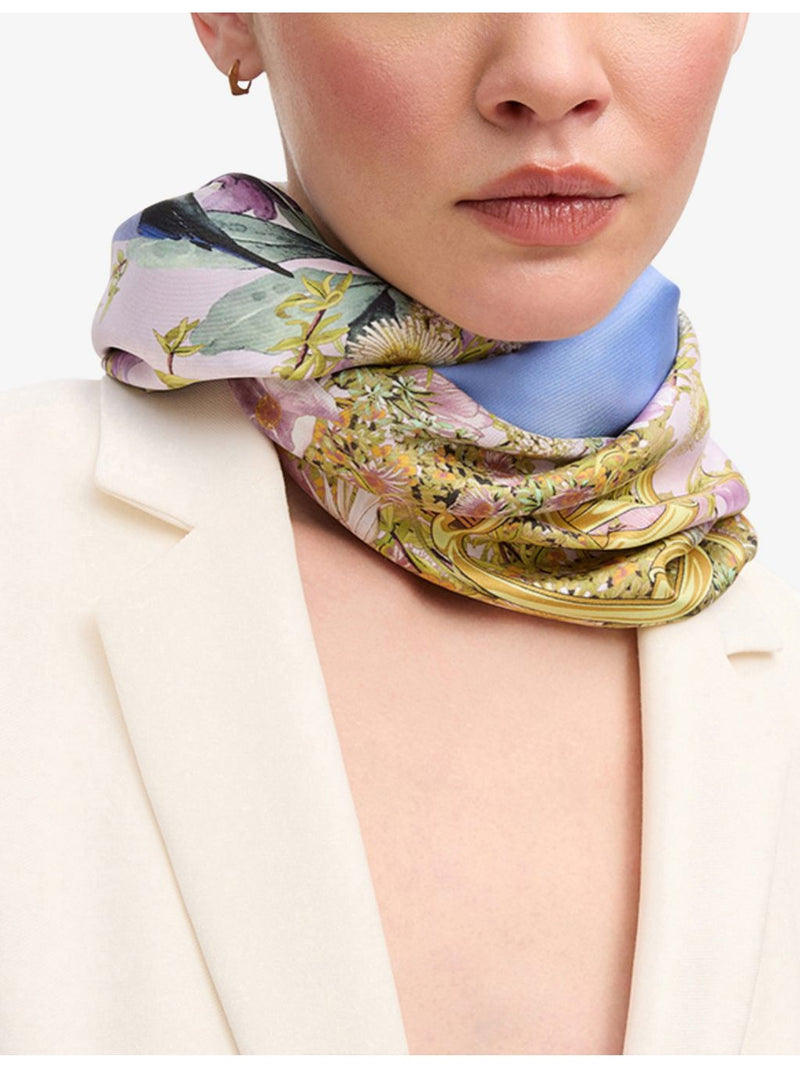 Aspinal of London Edwardian Garden silk scarf 90x90cm (British brand)