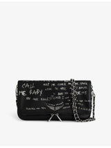 selfridges Zadig&Voltaire Rock Graffiti Logo-Embellished Leather Clutch (13cm x 27cm)- Buy online at McGrocer