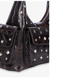 The Kooples Amelia stud-embellished leather shoulder bag - British product