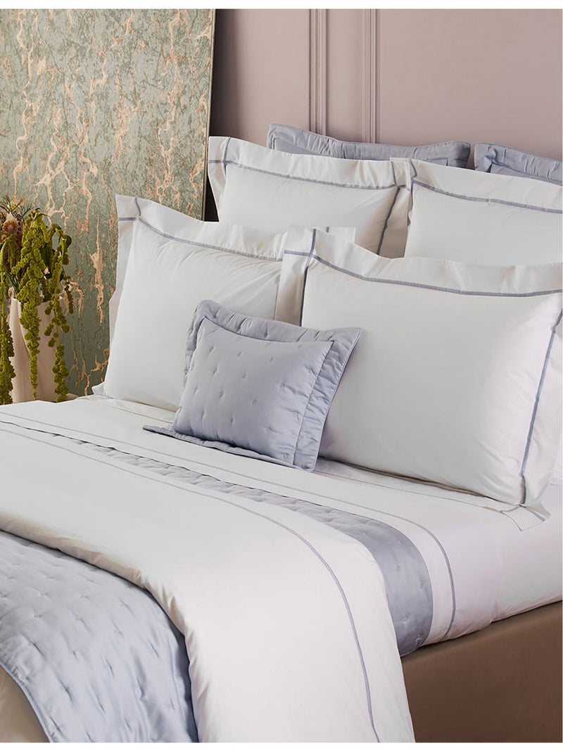 Yves Delorme Athena Celeste bourdon-stitch cotton duvet cover - British product